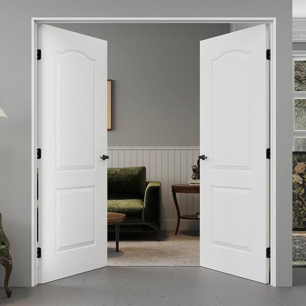 ARK DESIGN 72 in. x 80 in. Universal 2-Panel Round Top Painted