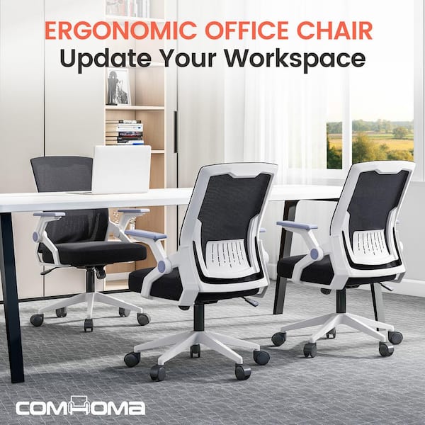 ComHoma Office Chair with Flip-Up Armrests Foldable Mesh ComHoma Office Chair with Flip-Up Armrests Foldable Mesh