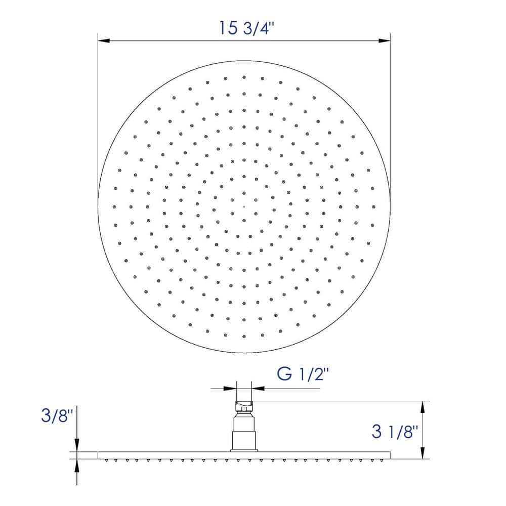 Brushed Nickel Round LED Rain Shower Head with Temperature Control