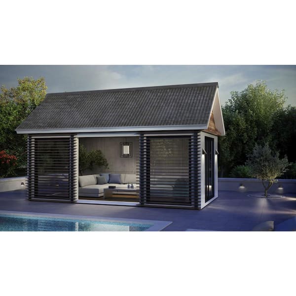 Point Dume Shadmore Collection Hardwired 1-Light Matte Black 31.25 in. LED Outdoor Lantern Sconce with No Bulbs Included