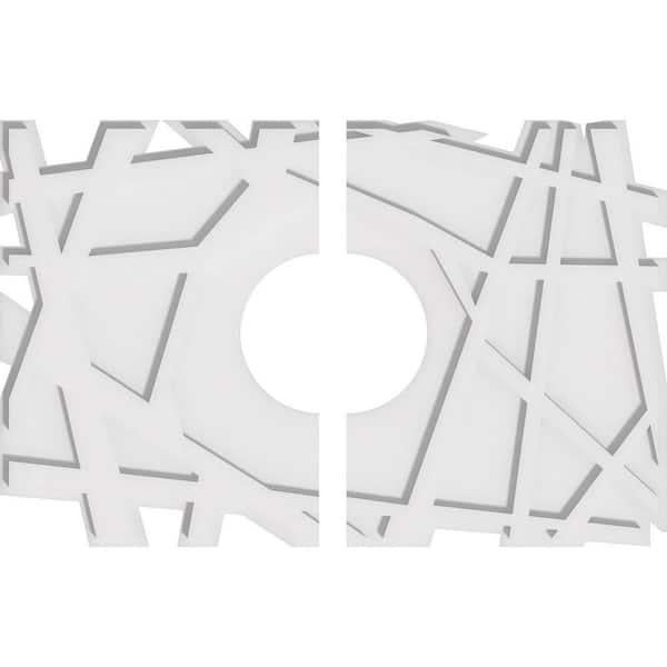 Ekena Millwork 28 in. W x 18-5/8 in. H x 7 in. ID x 1 in. P Novo Architectural Grade PVC Contemporary Ceiling Medallion (2-Piece)