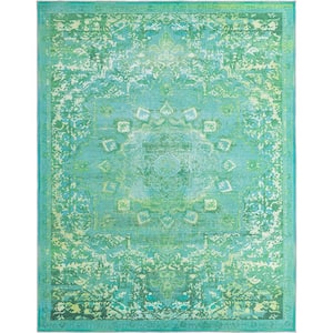 Renaissance Roma Spring Green 8 ft. x 10 ft. Machine Washable Area Rug