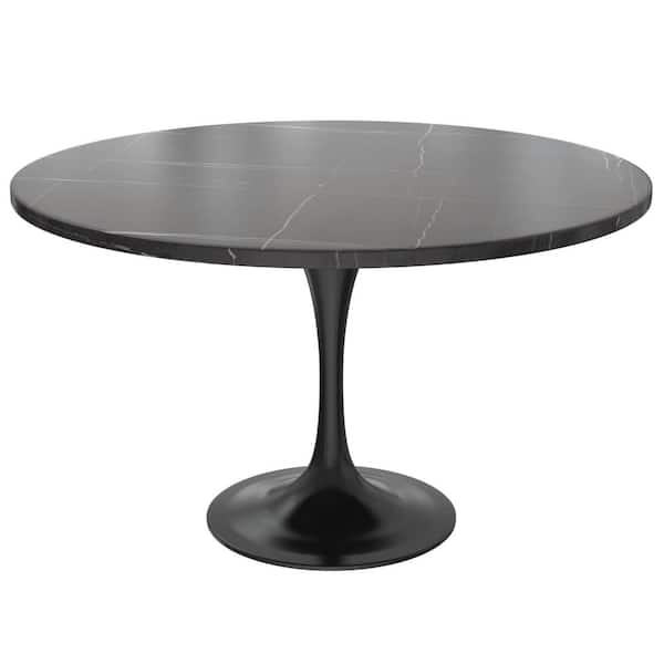 Leisuremod Verve Modern 48 in. Round Dining Table with Sintered Stone ...