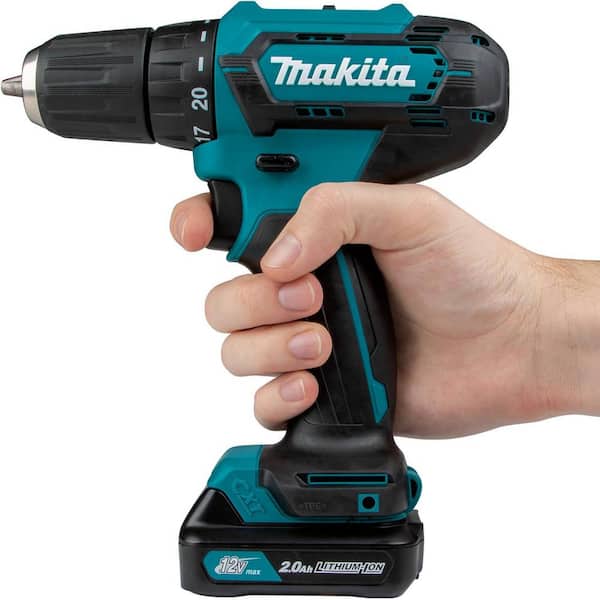 Makita 12V max CXT Lithium-Ion Cordless 3/8 in. Variable Speed Driver Drill  Kit, 2.0 Ah with Belt Clip and Tool Case FD09R1 The Home Depot