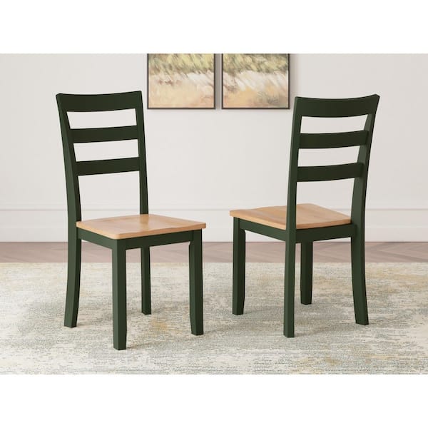 Gesthaven Green / Light Brown Wood Side Chair Set of 2