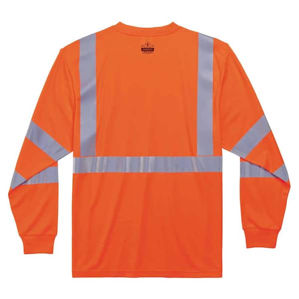 Ergodyne 5XL Hi Vis Orange Long Sleeve T-Shirt 8391 - The Home Depot
