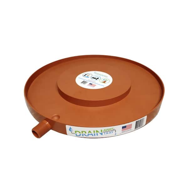DRAIN AWAY TRAY 15.5 in. Dia Terra Cotta Plastic Plant Drain Tray