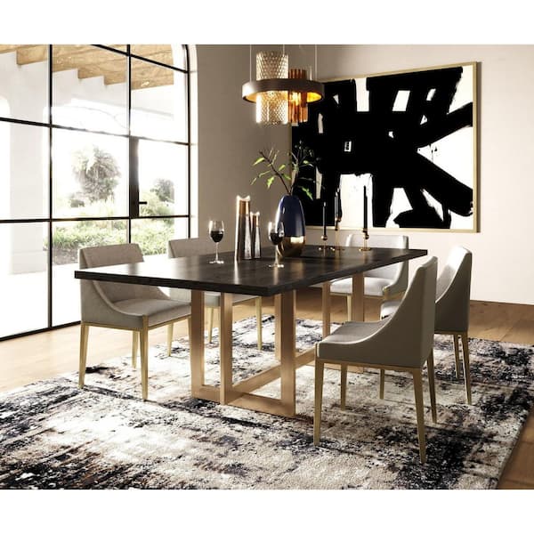 Fairview Grey and Brass Dining Chair