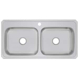 Celebrity Drop-In Stainless Steel 43 in. 1-Hole Equal Double Bowl Kitchen Sink