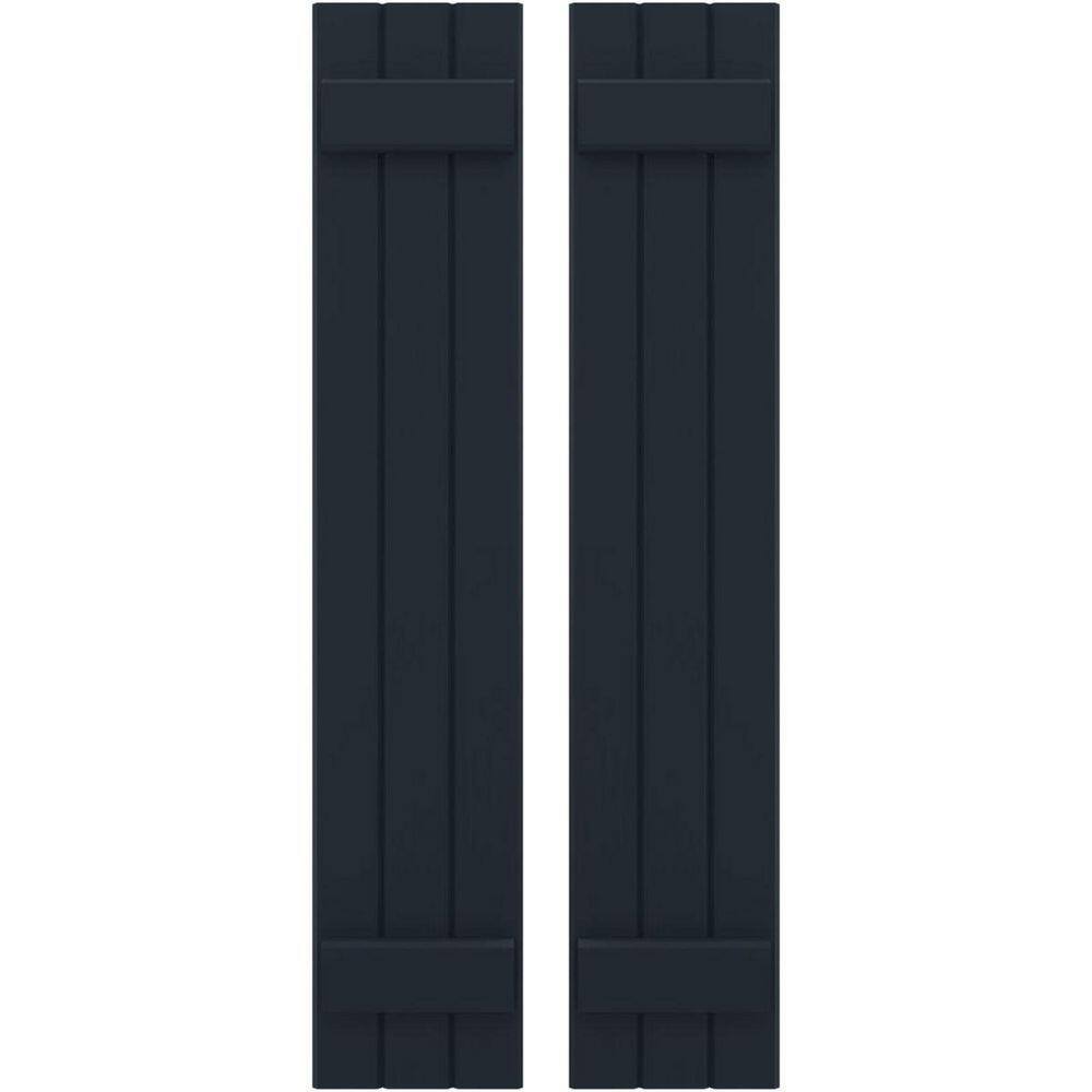 10-1/2 in. W x 43 in. H Americraft 3-Board Exterior Real Wood Joined Board and Batten Shutters in Starless Night Blue price history on PriceWatchPro