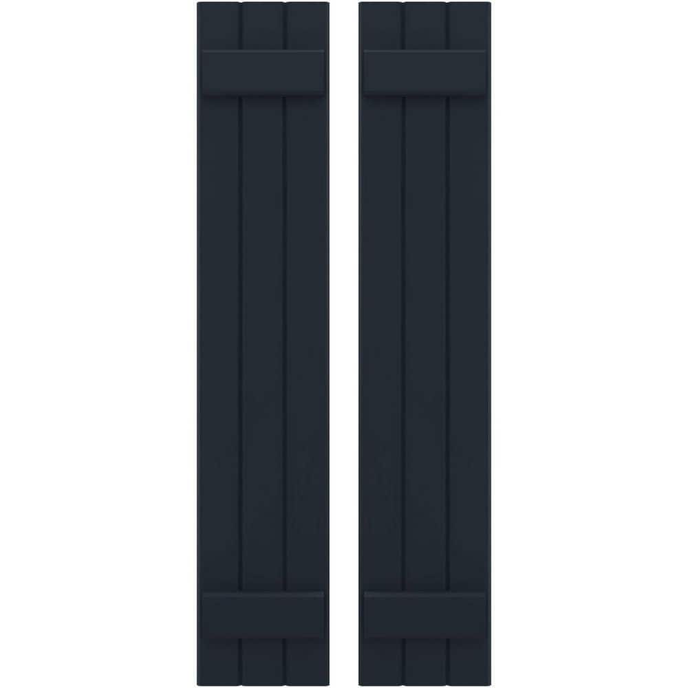 10-1/2 in. W x 52 in. H Americraft 3-Board Exterior Real Wood Joined Board and Batten Shutters in Starless Night Blue price history on PriceWatchPro