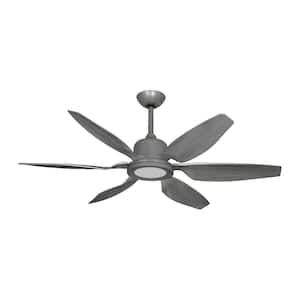 Titan II Wi-Fi 52 in. Resin Indoor/Outdoor Brushed Nickel Smart Ceiling Fan with Remote Control w/610 LED Light