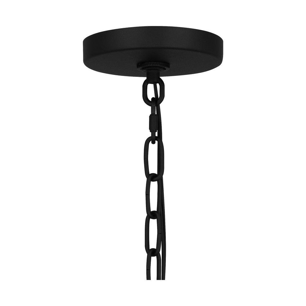 Damien Black Aluminum Outdoor Hanging Lantern with Seeded Glass
