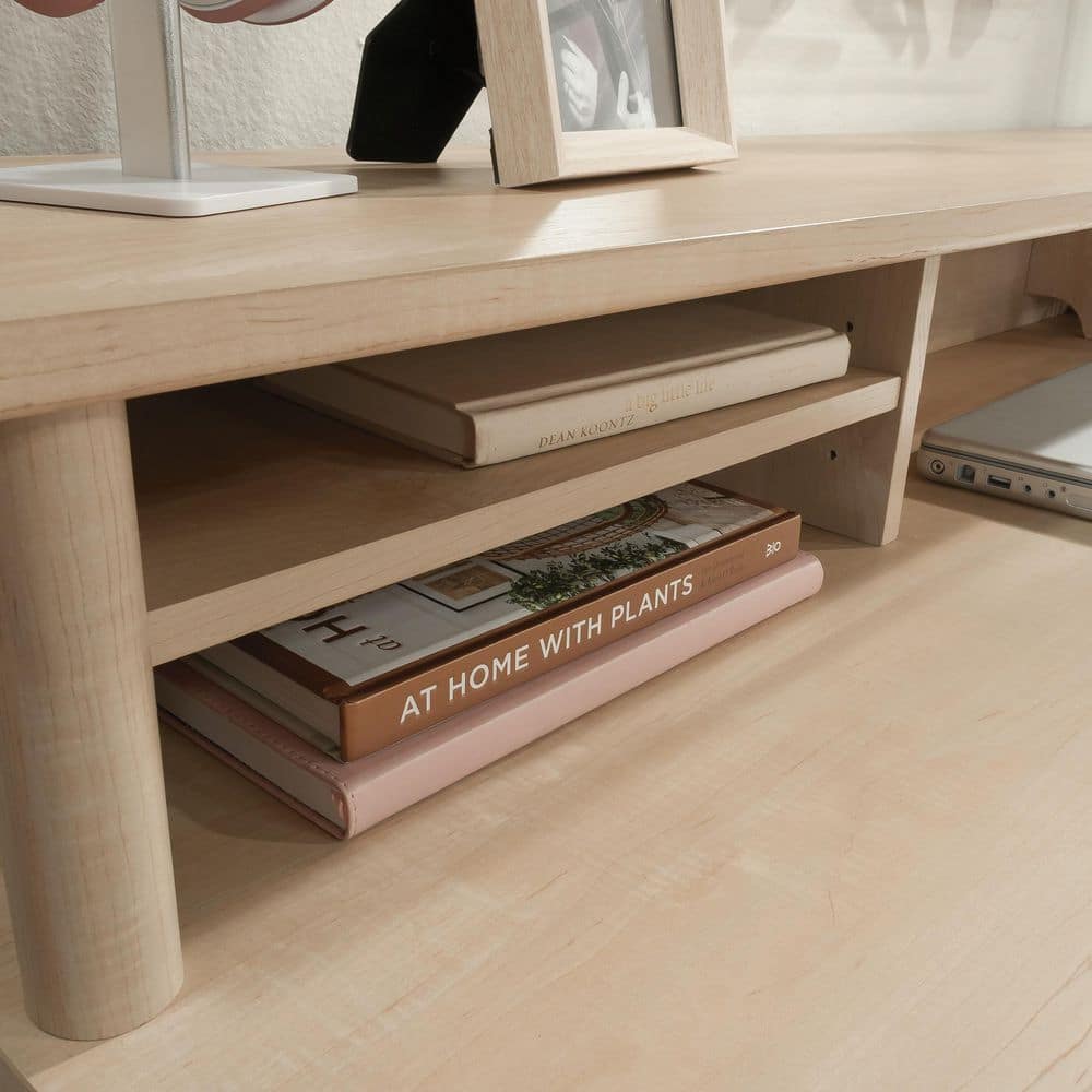 Natural Maple 60" Engineered Wood Desktop Hutch Organizer