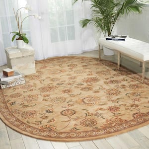 2000 Beige 8 ft. x 10 ft. Oval Persian Traditional Area Rug