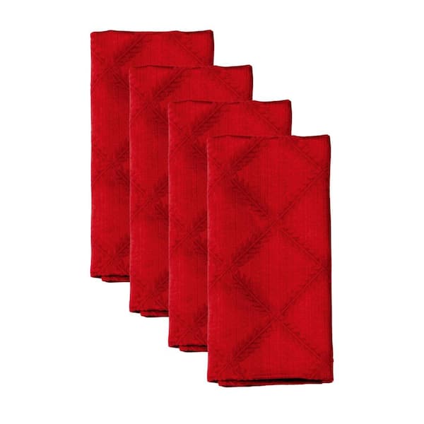 Lenox Laurel Leaf Napkins, Set of 4, Red - 19"W x 19"L