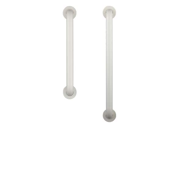 Glacier Bay 18 in. x 1-1/2 in. and 24 in. x 1-1/2 in. Concealed Screw ADA Compliant Grab Bar Combo in White
