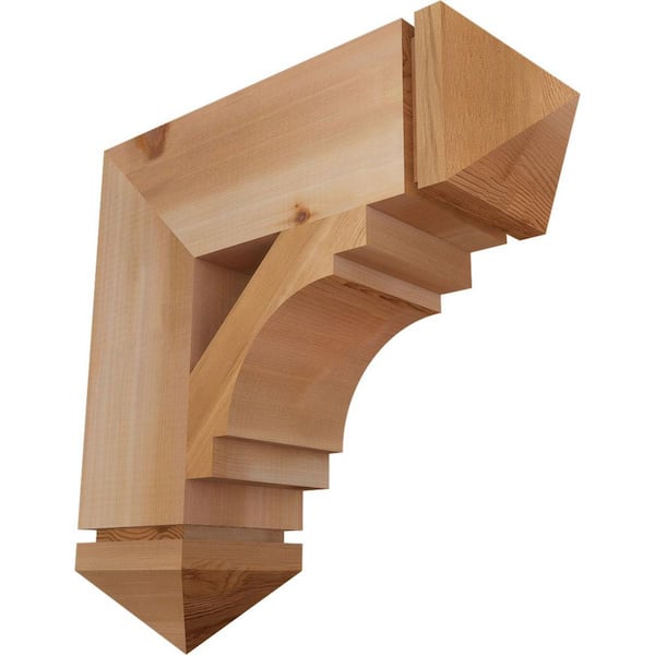 Ekena Millwork 5.5 in. x 20 in. x 20 in. Western Red Cedar Merced Arts and Crafts Smooth Bracket