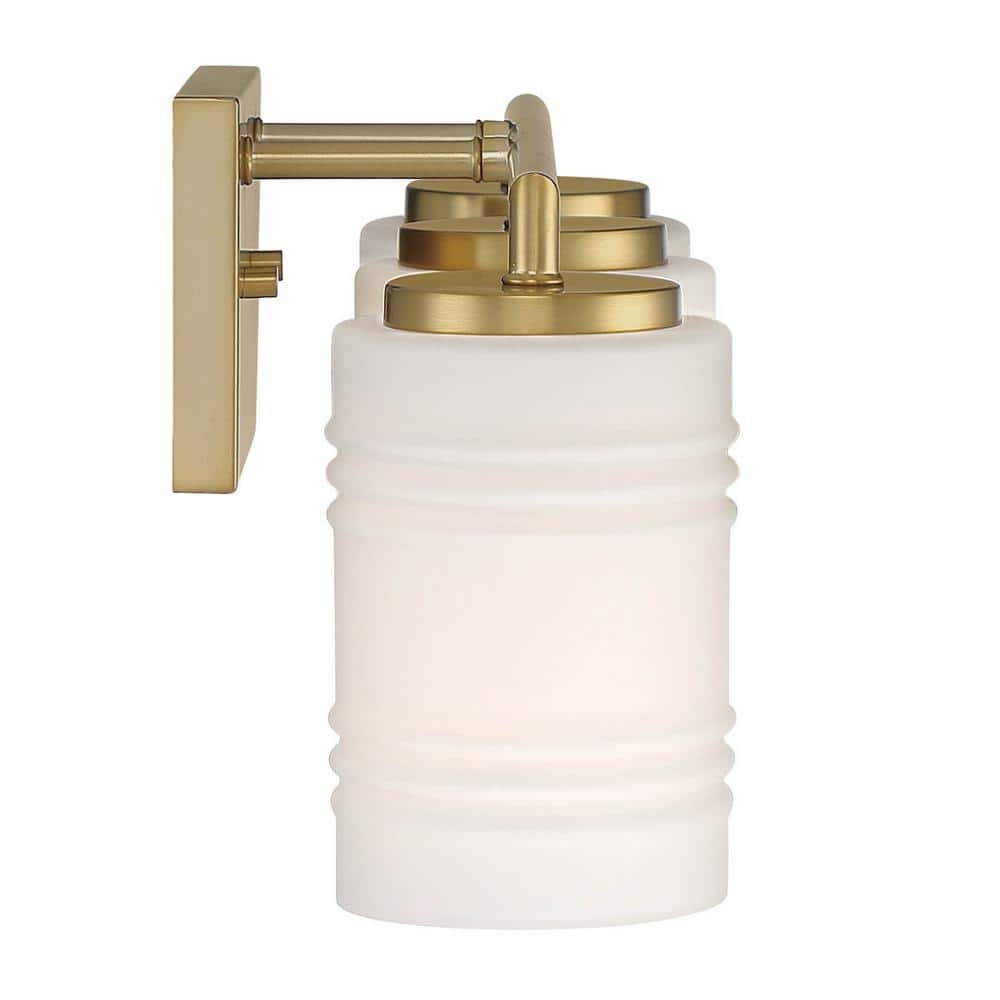 Leavenworth Brushed Gold 23.5" Outdoor Vanity Light with Etched Opal Glass