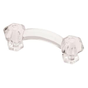 Victorian Glass 3 in. (76 mm) Clear Cabinet Drawer Bar Pull