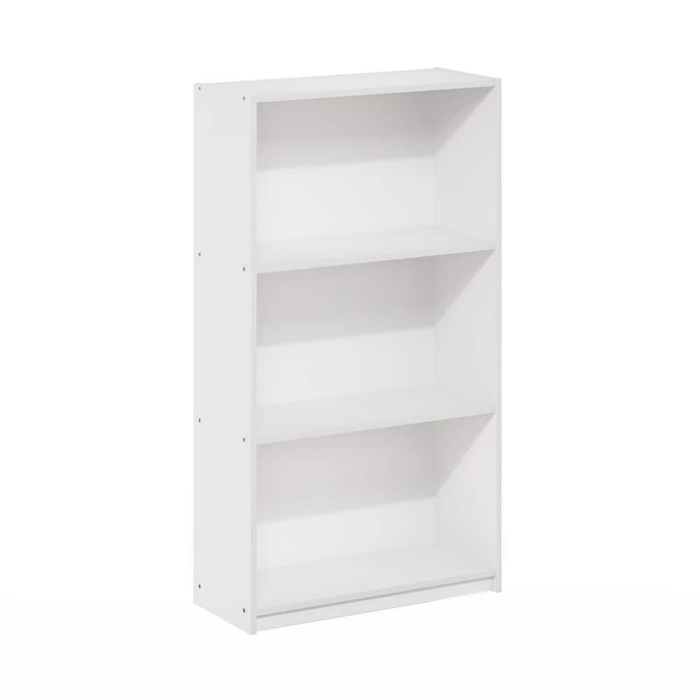 White 3-Tier Composite Wood Bookcase