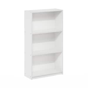 Basic 39.5 in. Tall White/White Wood 3-Shelf Etagere Bookcases