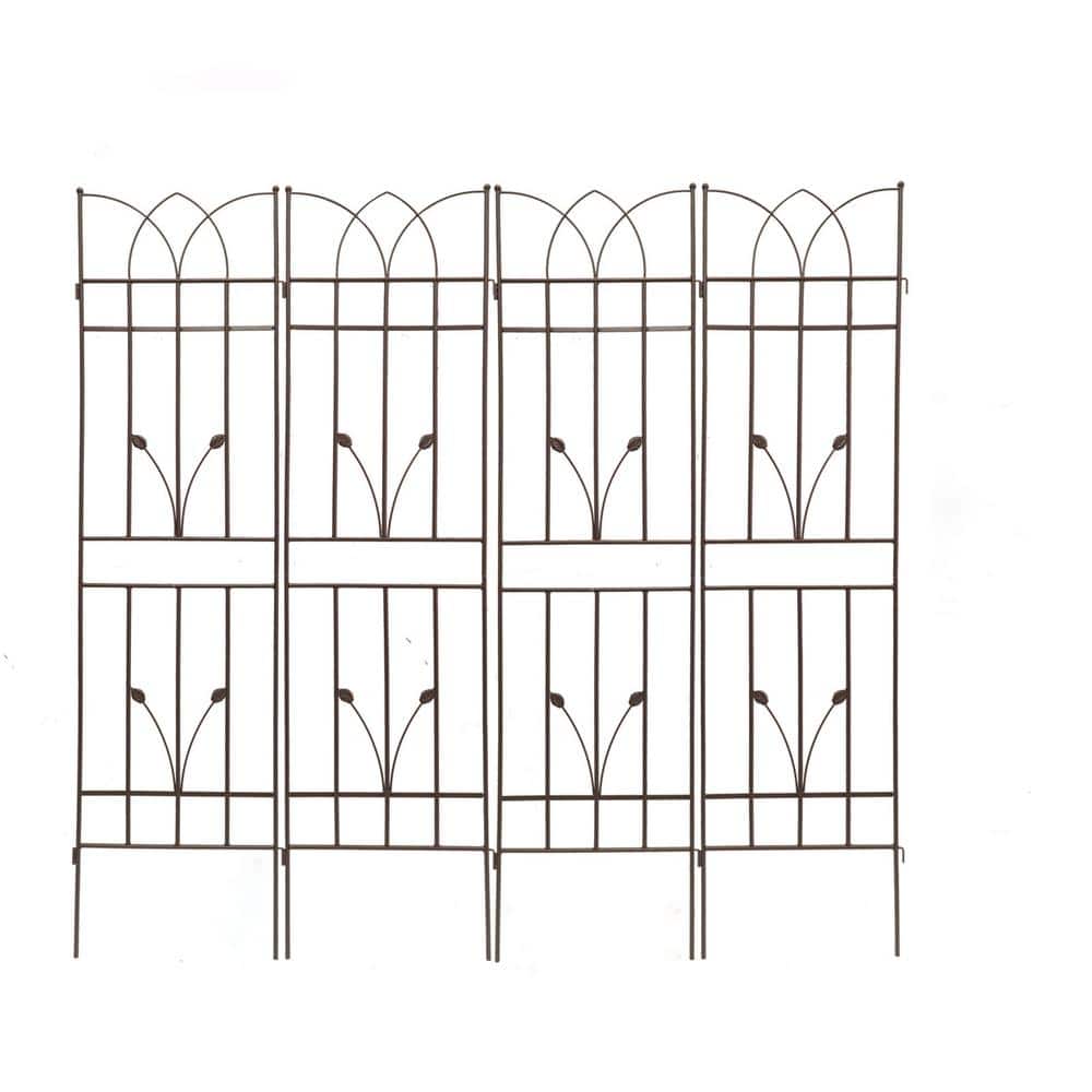 71 in. H x 17.7 in. W Brown Metal Outdoor Garden Trellis Rustproof Trellis 