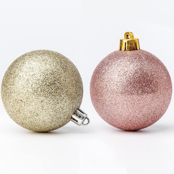 R N\' D Toys 100 Rose Gold and White Gold Christmas Ornament Balls ...