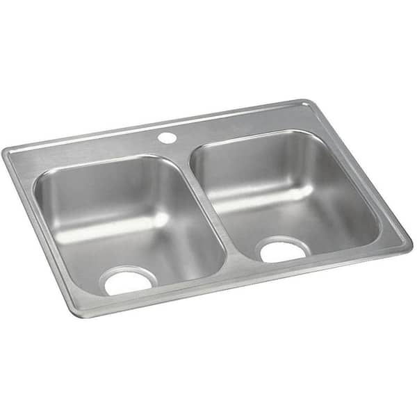 Dayton 25 in. Drop-in Double Bowl 22 Gauge Stainless Steel Kitchen Sink