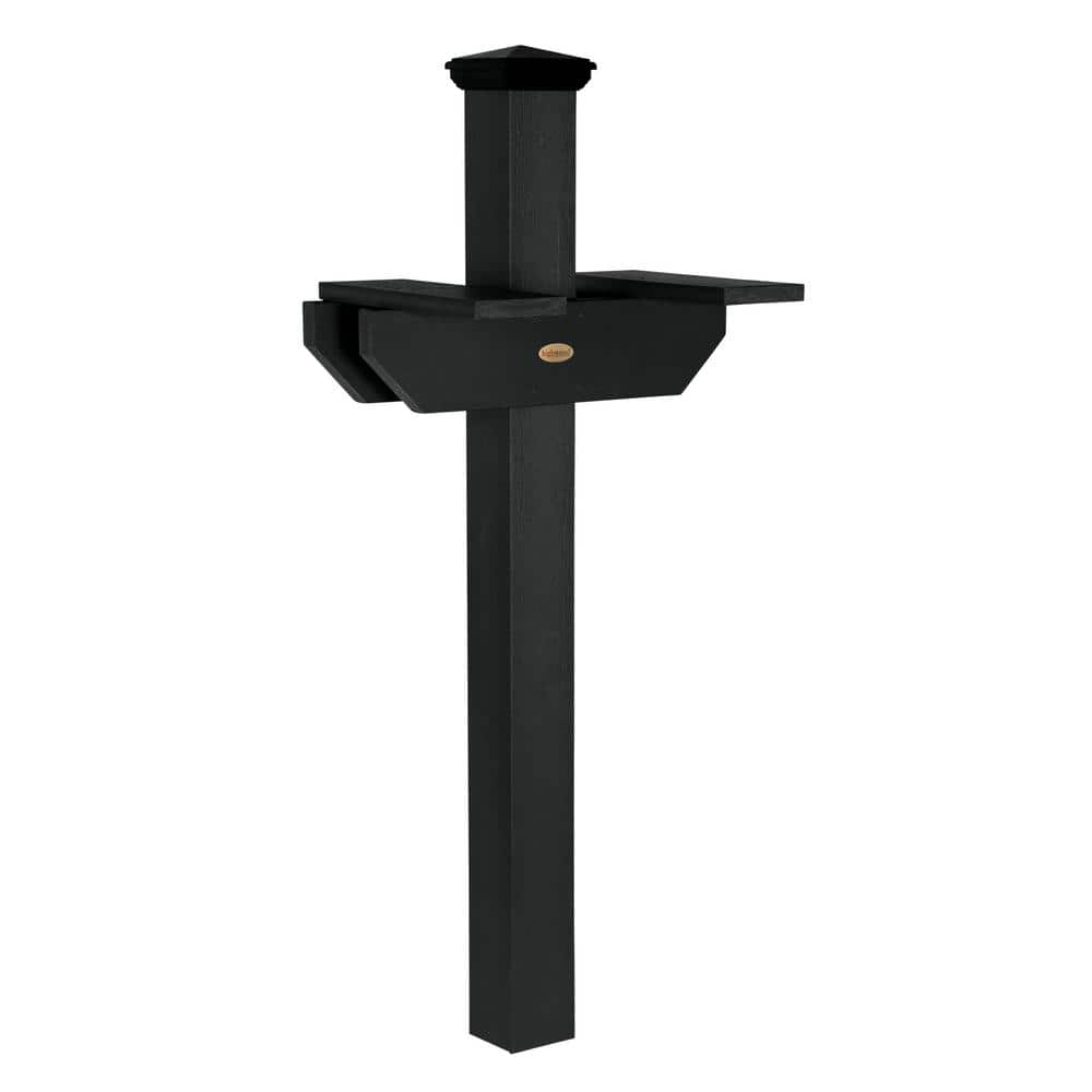 Hazelton Black Double-Sided Poly Lumber Mailbox Post