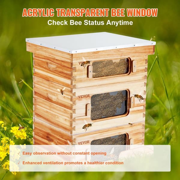 VEVOR Bee Hive 30-Frame Bee Hives Starter Kit Beeswax Coated Fir