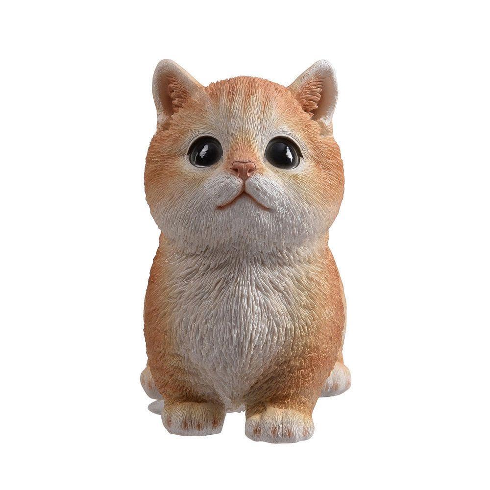 HI-LINE GIFT LTD Sitting Cat Orange Tabby Statue 87698-02 - The