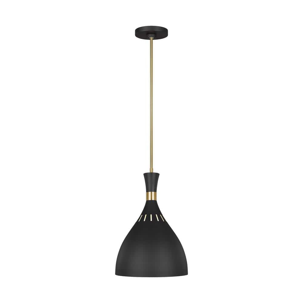 Ellen Midnight Globe 12" Black Steel Mini Pendant Light