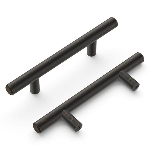 HICKORY HARDWARE Bar Pulls Collection Pull 3 in. (76mm) Center to Center Vintage Bronze Finish Modern Zinc Bar Pull (10 -Pack )
