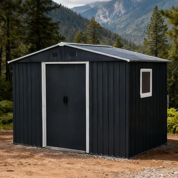 8 ft. x 4 ft. Metal Shed with Sliding Doors and Window (32 sq. ft. )
