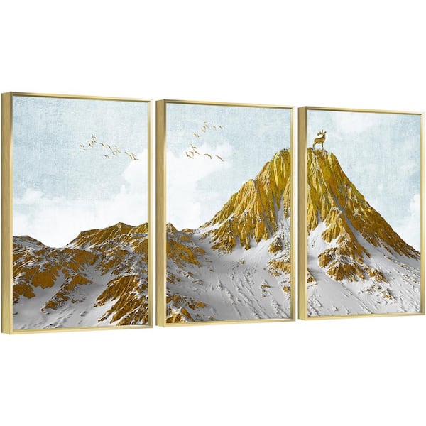Framed Canvas Wall Art Oil Paintings Impressionism Aesthetic Art Print, 3  Panels, 12 in. x 16 in.