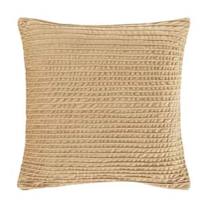 Toulhouse Straight Gold Polyester 20 in. Square Decorative Throw Pillow Cover 20 x 20 in.