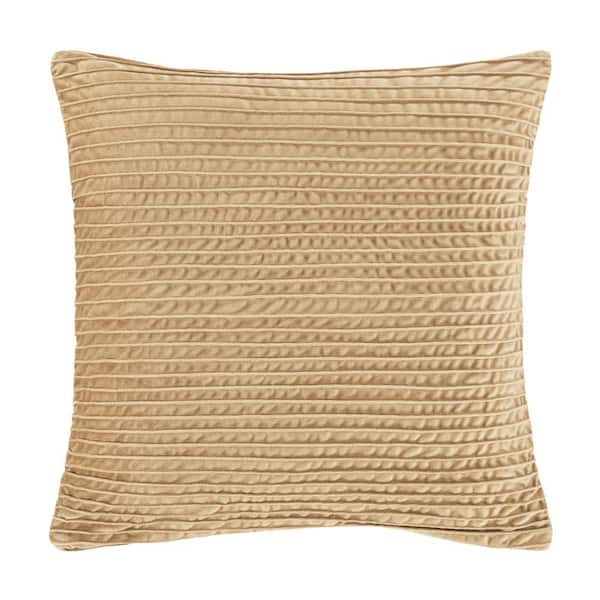 Unbranded Toulhouse Straight Gold Polyester 20 in. Square Decorative Throw Pillow Cover 20 x 20 in.