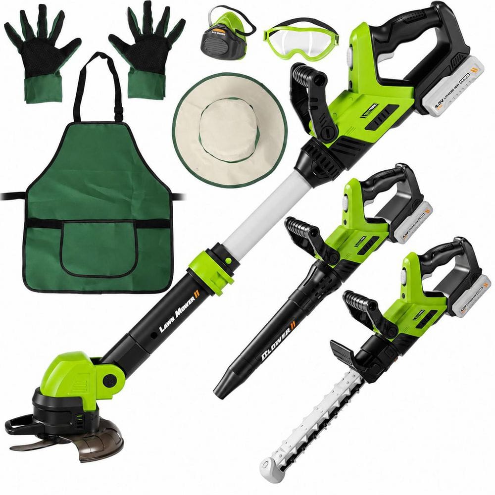 3-in-1 ABS Kids Garden Tool Set with Sound and Light, Toy Weed Wacker, Leaf Blower, Hedge Trimmer, Hat, Gloves, Apron price history on PriceWatchPro