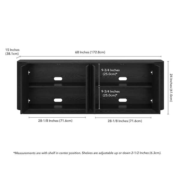 Canton 68 in. Black Grain TV Stand for 75 in. TVs