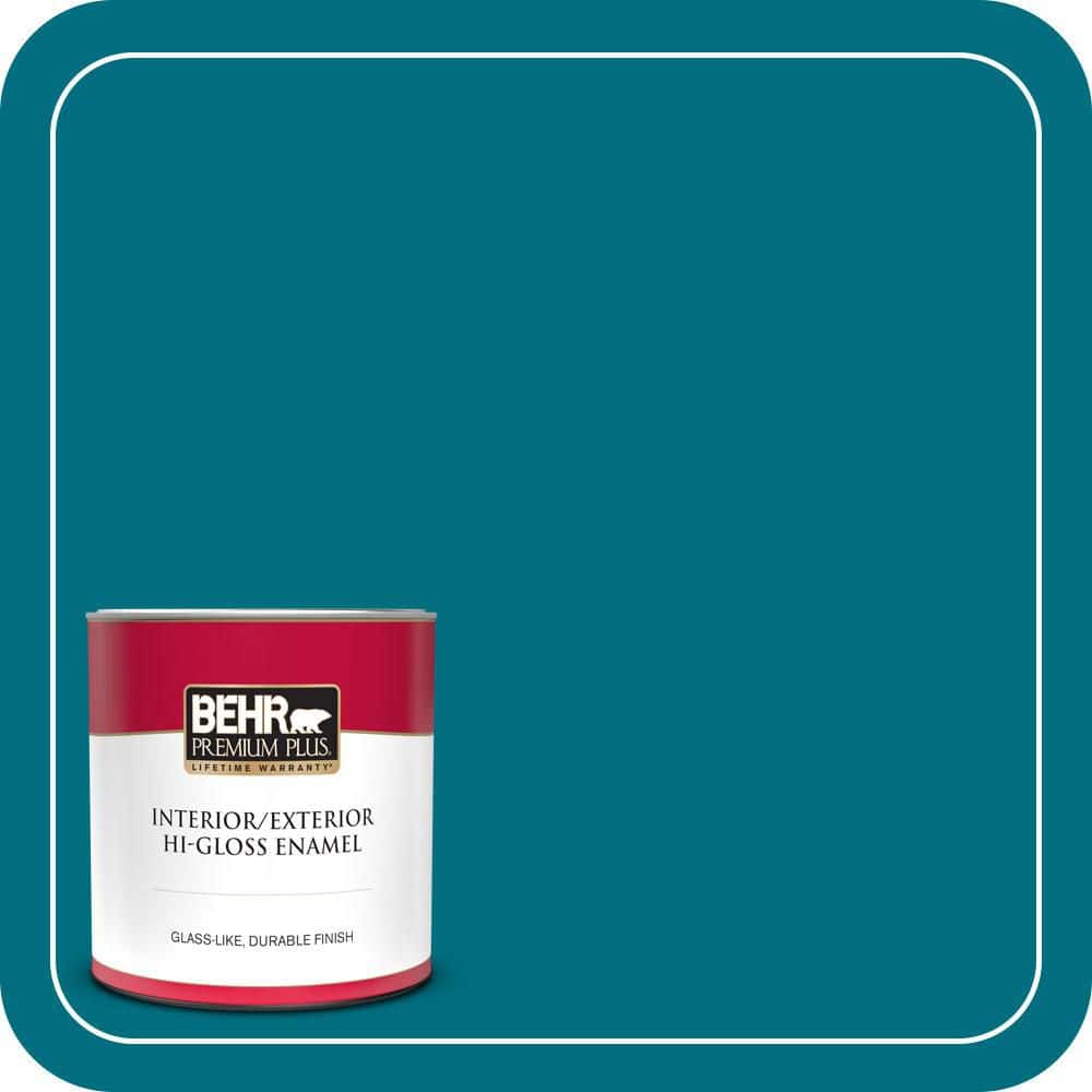 BEHR PREMIUM PLUS 1 qt. #MQ4-54 Coastal Jetty Hi-Gloss Enamel Interior ...