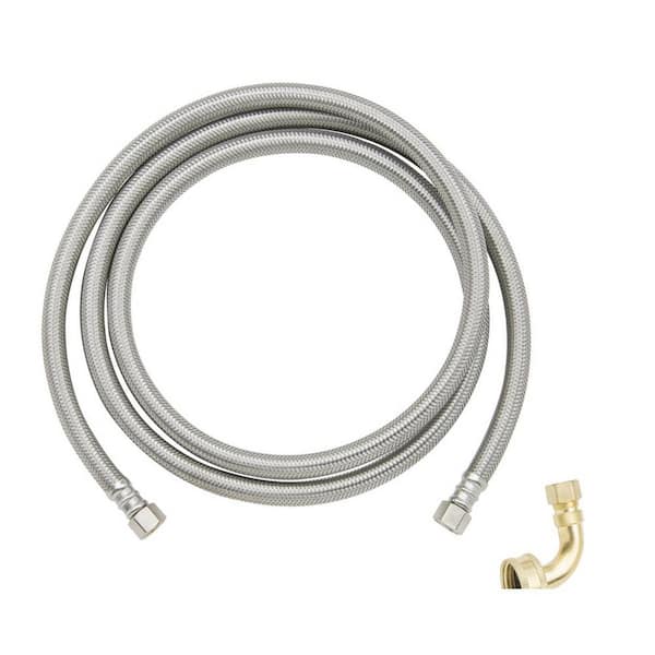 Plumbshop 3/8 in. Comp. x 3/8 in. Comp. x 72 in. Braided Stainless Steel Dishwasher Supply Line with 3/4 in. Garden Hose Elbow