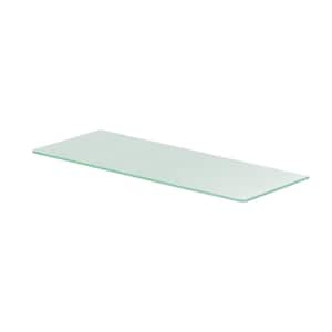GLASS 31.5 in. x 11.8 in. x 0.31 in. Frosted Decorative Wall Shelf without Brackets