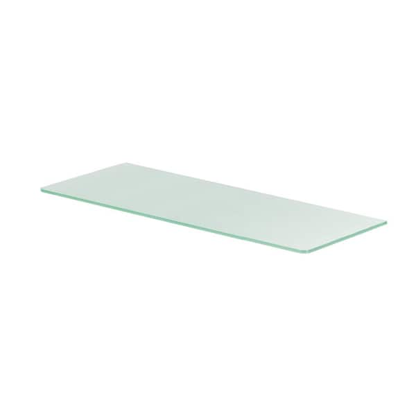 Dolle GLASS 31.5 in. x 11.8 in. x 0.31 in. Frosted Decorative Wall Shelf without Brackets