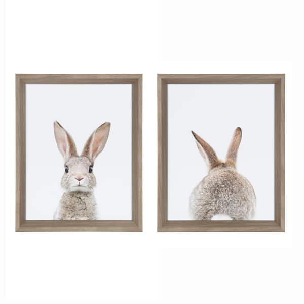 Kate and Laurel Calter "Studio Bunny" by Amy Peterson Framed Canvas Wall Art Set 12 in. x 15 in. (Set of 2)