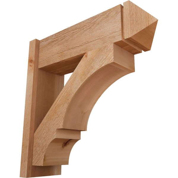 Ekena Millwork 8 in. x 26 in. x 26 in. Balboa Arts and Crafts Rough Sawn Western Red Cedar Outlooker