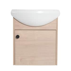 Victoria 18 in. W x 14 in. D x 21 in. H Floating Modern Design Single Sink Bath Vanity with Top and Cabinet in Wood