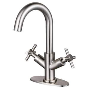 Concord 2-Handle High Arc Single-Hole Bathroom Faucet with Push Pop-Up in Brushed Nickel