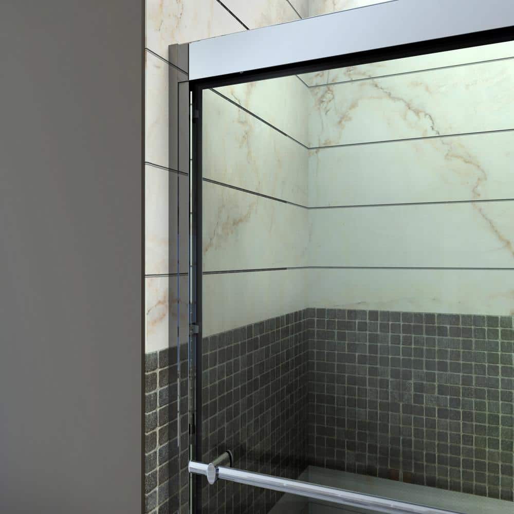 Duet 60" Brushed Nickel Frameless Sliding Shower Kit