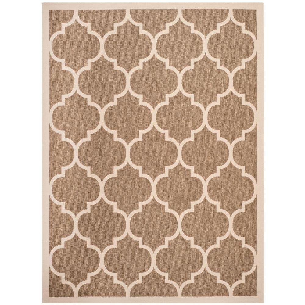 Reversible Blue and Bone Quatrefoil 9' x 12' Indoor/Outdoor Rug